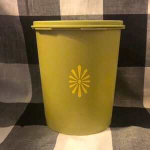 Vintage Pea / Olive Green Tupperware Canister Storage Container